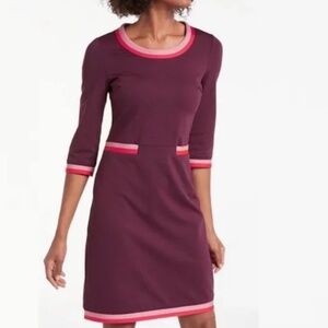 Boden Gloria Ponte Sheath Dress in Dark Merlot - Size 6L